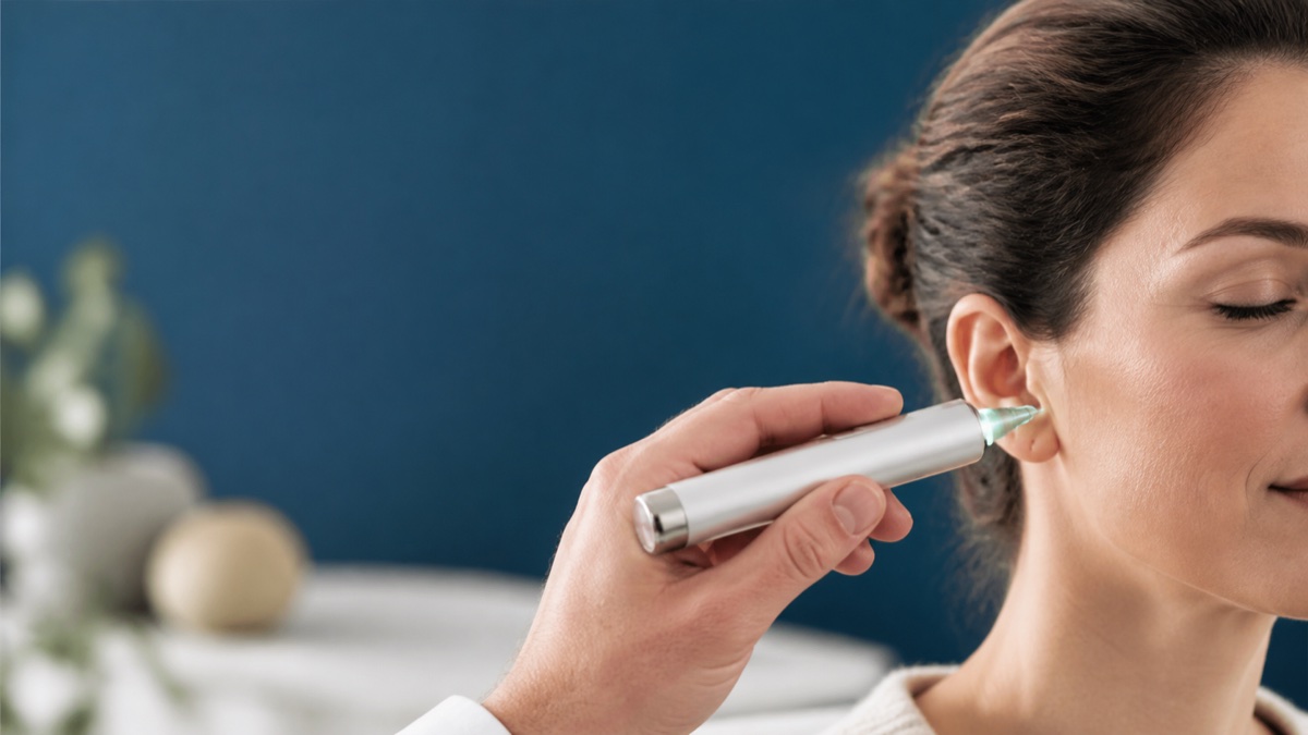 Stimulation douce de points auriculaires avec un appareil laser